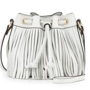 Rebecca Minkoff White Fringe Bucket Bag
